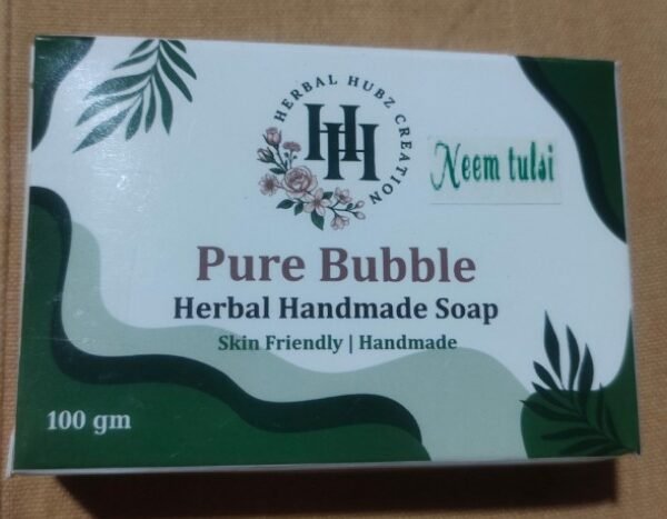 Pure Bubble Neem Tulsi Herbal Handmade Soap – 100g