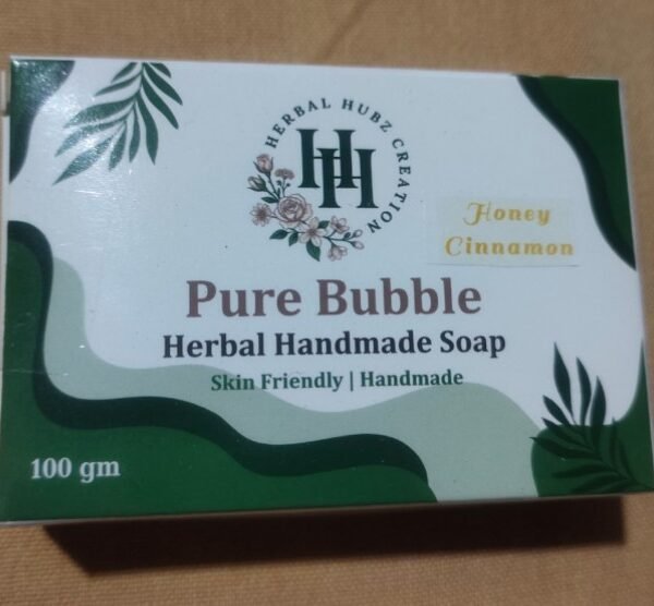Pure Bubble Honey Cinnamon Herbal Handmade Soap – 100g