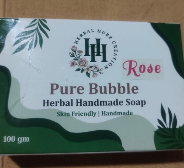 Pure Bubble Rose Herbal Handmade Soap – 100g